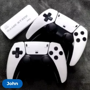 Customer photo of two controllers and the stick