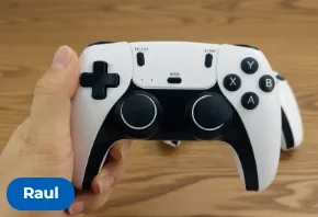 Customer holding the wireless controller