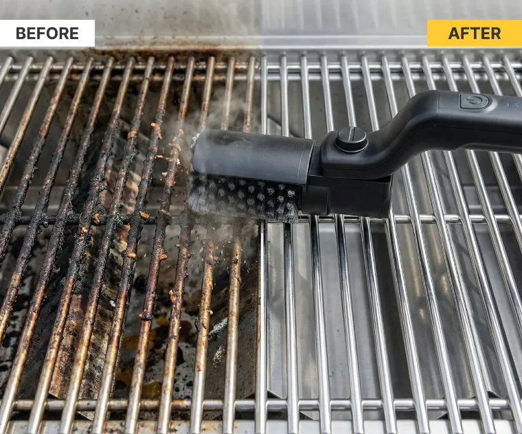 Die abnehmbaren Bürstenköpfe der GrillSync Grillbürste