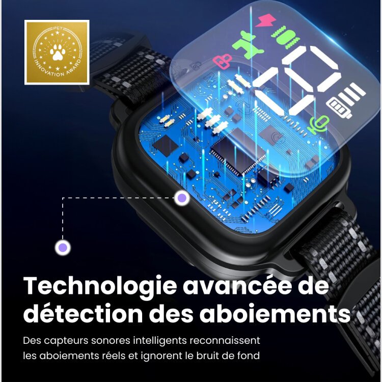 Technologie de détection des aboiements du collier NooBark