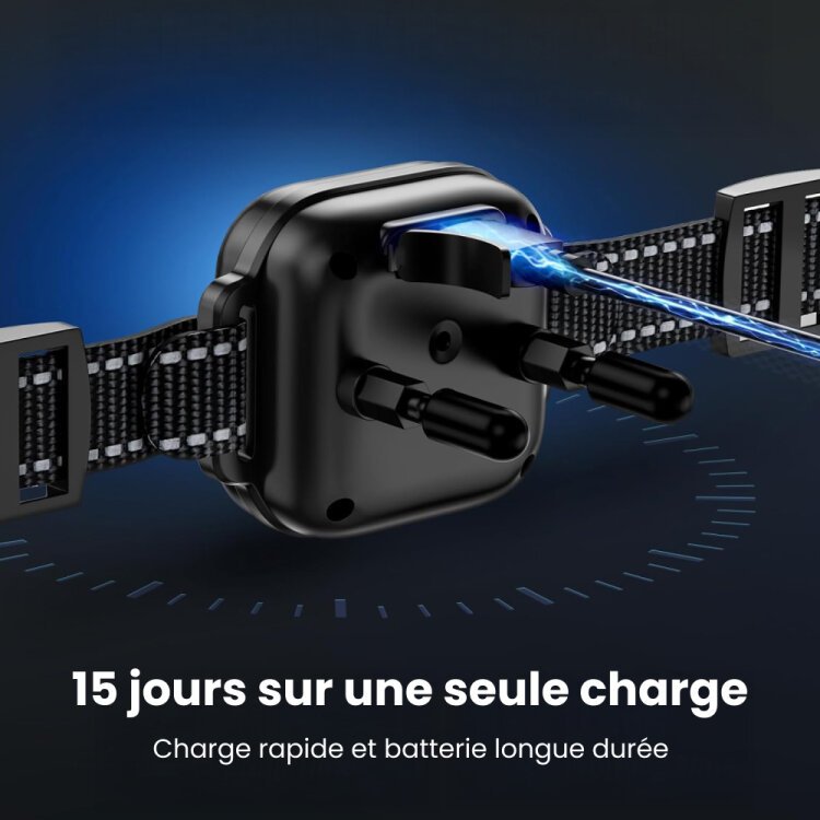 Autonomie de la batterie du collier NooBark, 15 jours